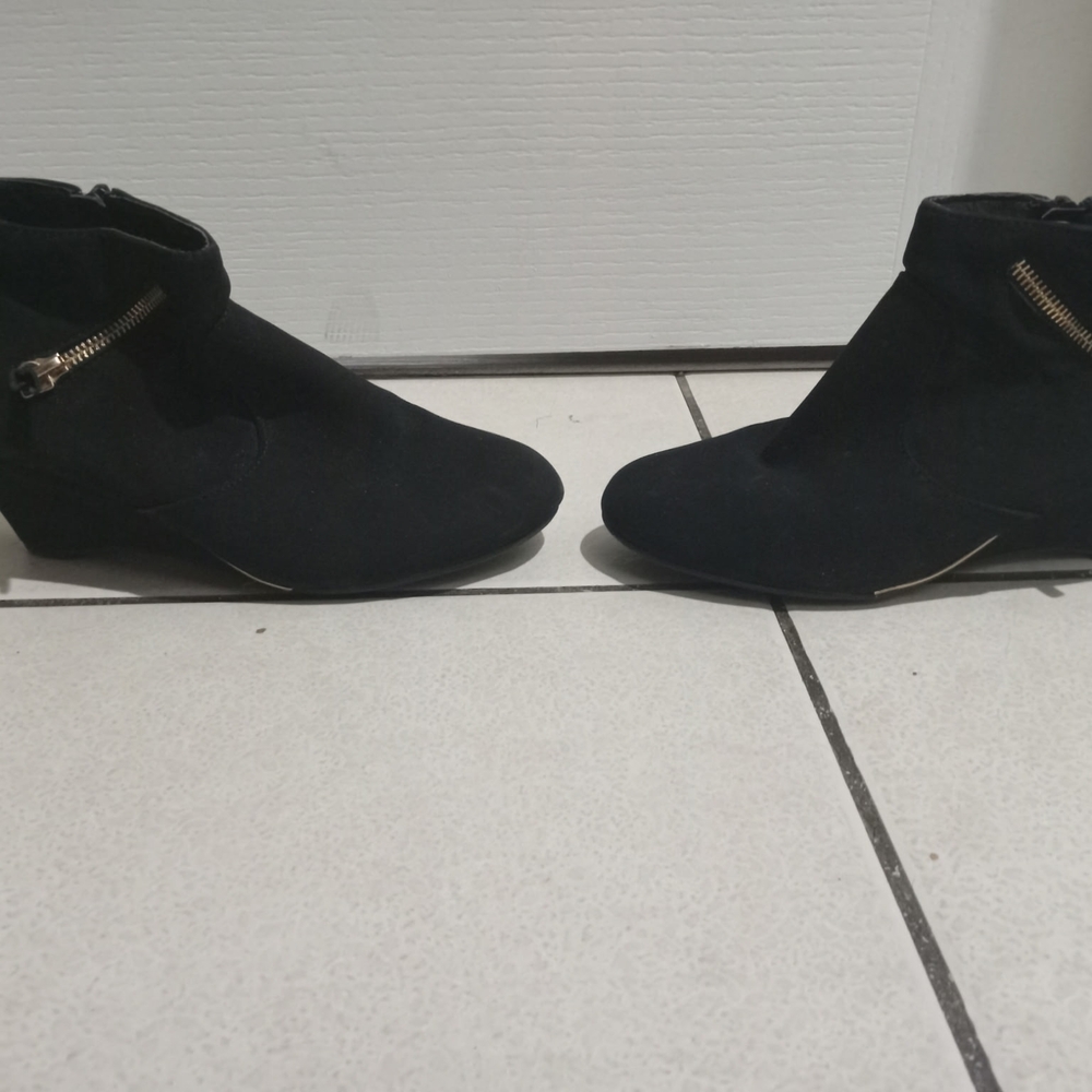 Madison Black Ankle Booties with Zipper Detail